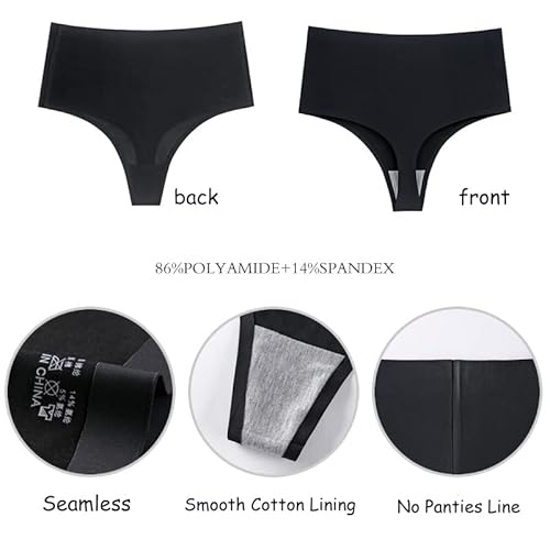 Linsgbpo Womens Seamless Lightwear Thong Style High Waist Nylon Briefs Postpartum Underwear (M, Multicolour2) #TOP2