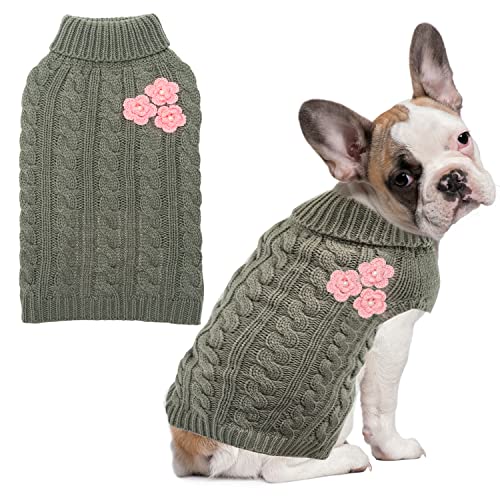 Small-Dog-Sweater-Cute-Flower-Winter-Fall-Warm-Small-Dog-Clothes-Cold-Weather-Turtleneck-Knitwear-Sweaters-Cozy-Pet-Outfits-for-Small-Dog-Cats-Puppy-XS - Cucciolini Doodles   Small-Dog-Sweater-Cute-Flower-Winter-Fall-Warm-Small-Dog-Clothes-Cold-Weather-Turtleneck-Knitwear-Sweaters-Cozy-Pet-Outfits-for-Small-Dog-Cats-Puppy-XS