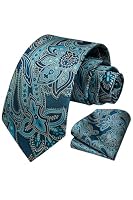 HISDERN – HISDERN Herren Krawatte Taschentuch Paisley Blumen Hochzeit 