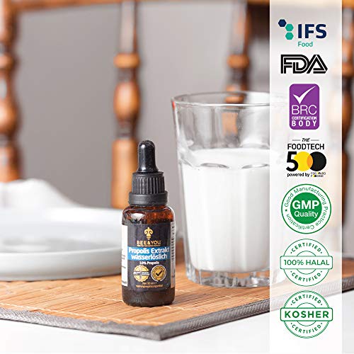 BEE&YOU Propolis Tinktur Tropfen, Extrakt wasserlöslich 10% (30 ml), ohne Alkohol, flüssig, Standardisiert, Keine Zusatzstoffe, auch für Kinder & Tiere geeignet Vergleichssieger 2022 – Bild 6