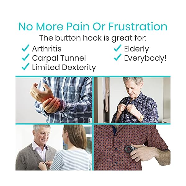 Vive Button Hook with Finger Hole Zipper Gripper Pull Helper Dressing Aid Assist Buttoning
