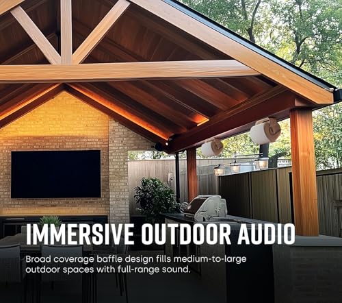 Image of Polk Audio Atrium 6 All-Weather Outdoor Speakers with Bass Reflex Enclosure (Pair, Black), Broad Sound Coverage, Speed-Lock Mounting System (Pack of 4)