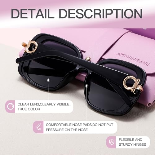 Womens Sunglasses Trendy Square Oversized Frame Sunglasses for Women Driving Outdoor Sun Glasses4