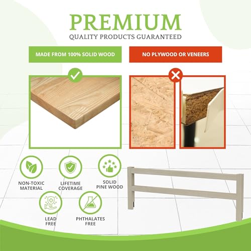 Image of CC KITS Safety Guard Rail for Baby, Kids, and Children - Solid Wood Safety Bed Rail for Toddlers - Easy Installation - Premium Protection for Bunk, Twin, Full, Queen and King Size Beds - (Ash Grey)