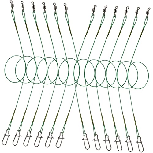 UPKOCH 25Pcs Stainless Steel Fishing with Swivels Durable Fishing Wires for Freshwater Saltwater for Bass Trout Carp and More High Strength Tackle Supplies