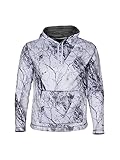 Gamehide Snow Camo Fleece Midweight Hooded Sweatshirt (as1, alpha, l, regular, regular, Black/Snow Camo)