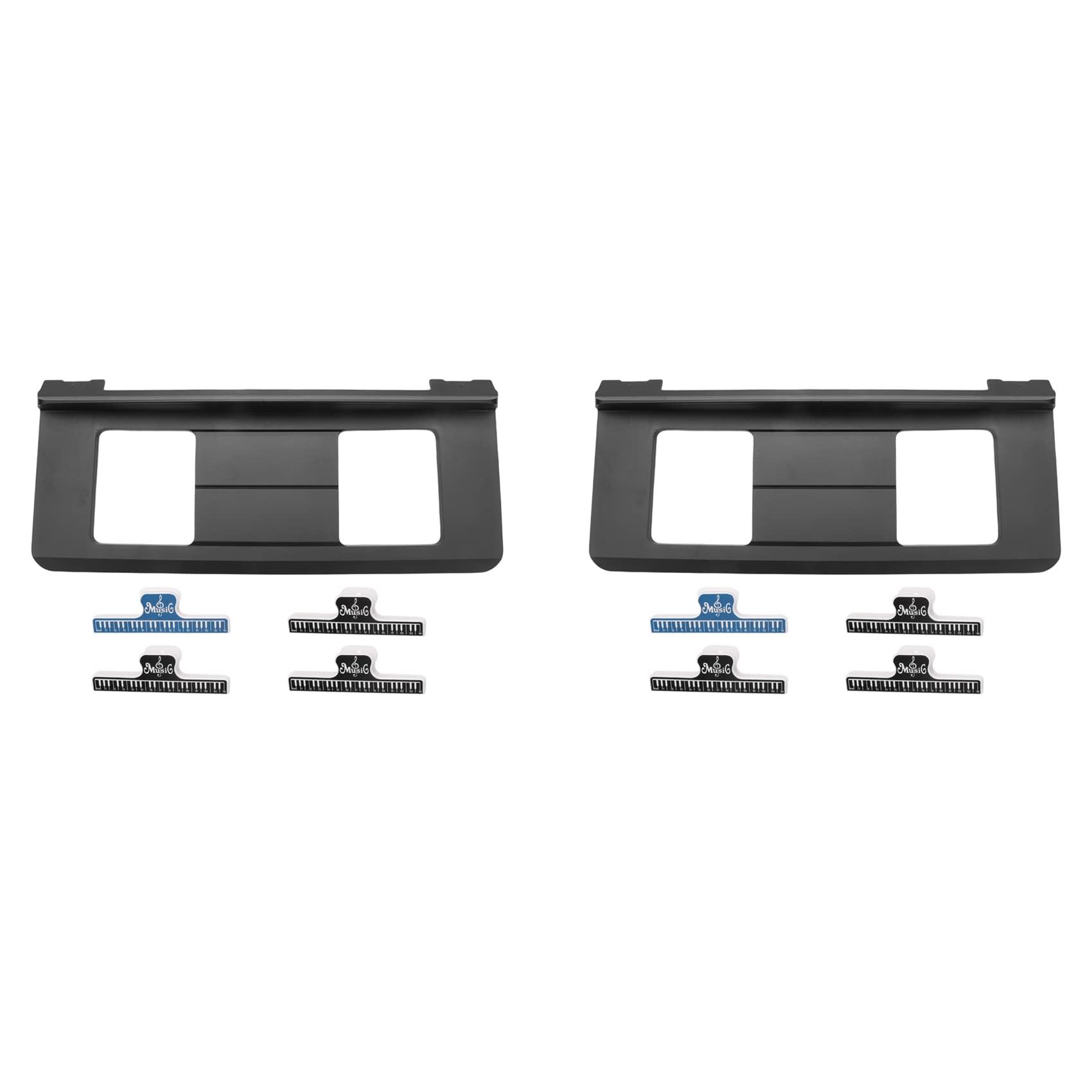 2 x leggio compatibile con numerosi modelli di tastiera musicale, supporto per tastiera, spartiti con 8 clip musicali