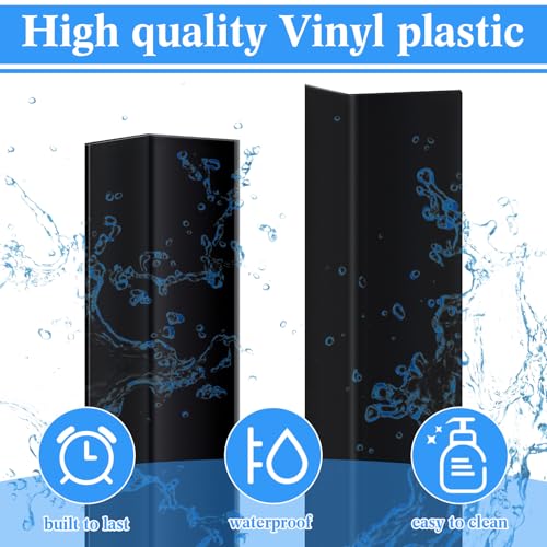 Image of Sasylvia 10 Pcs Wall Corner Protector Guards, Vinyl 3 /4 x 48 Inches Corner Trim Molding, Avoid Scratching Scuffs, Ease Install and Cleaning for Door Countertop Furniture Cabinet Protection, Black