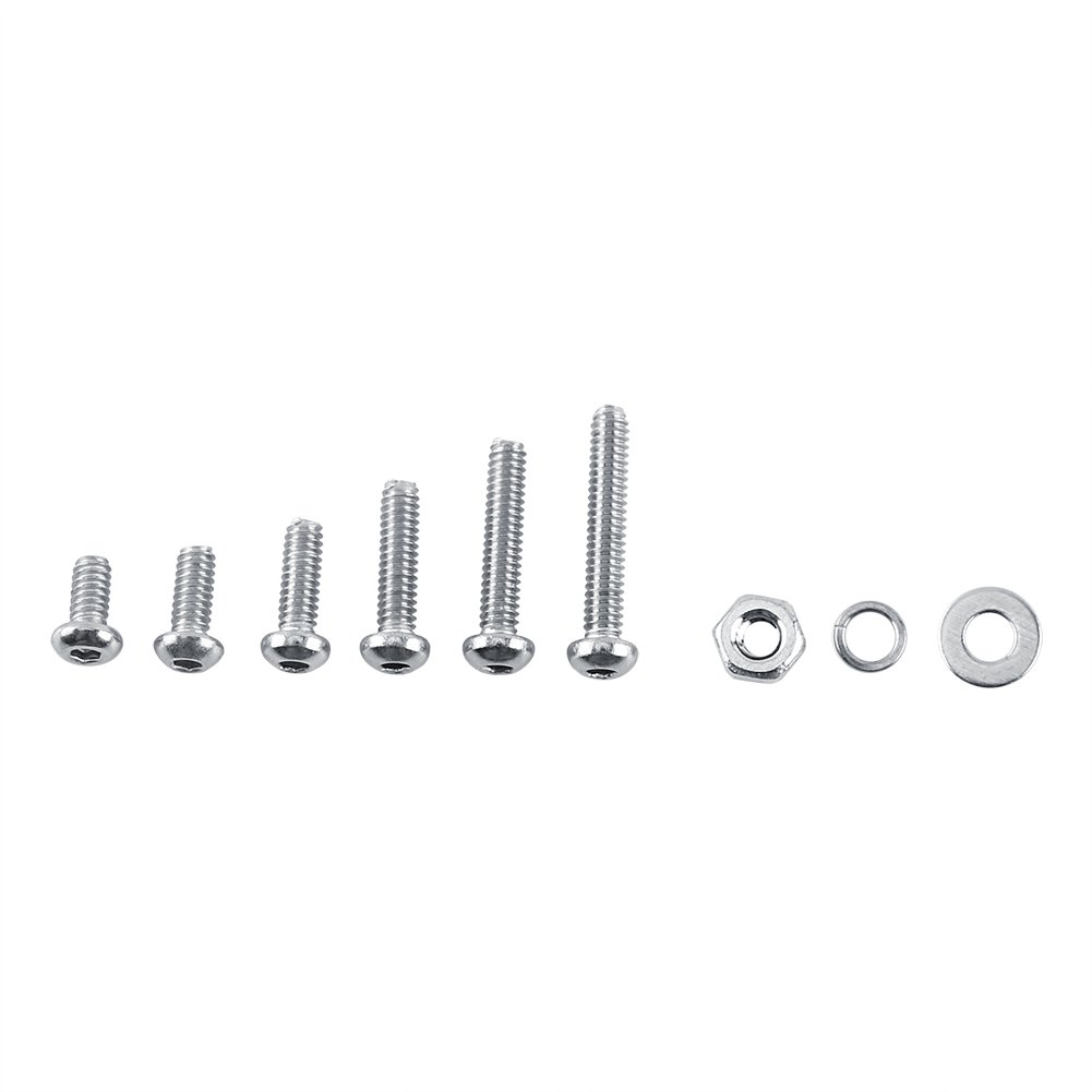 600pcs M2 304 Stainless Steel Hex Socket Screws Bolt with Hex Nuts Washers Assortment Kit(B:?Button?Head)