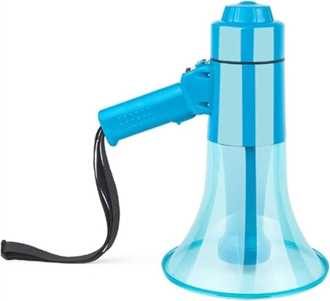 KYUSAR Handheld Megaphones Bullhorn Hand Megaphone LED Flashing Built-in Siren Bullhorn Speaker Recording Outdoor Activities Megaphone Speaker, Blue