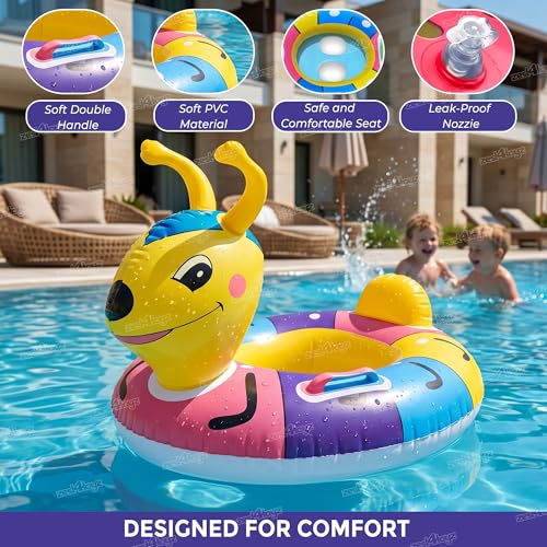 Image of Zest 4 Toyz Swimming Ring Swimming Tube for Kids Inflatable Tube for Swimming Pool Floaters for Kids Water Tube for Baby Swim Ring for 3+ Years Girls and Boys (Caterpillar Shaped) Multicolor