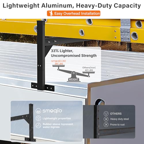 image for SMOQIO Trailer Ladder Rack Aluminium - 5.77'-8.65' Adjustable with Lad