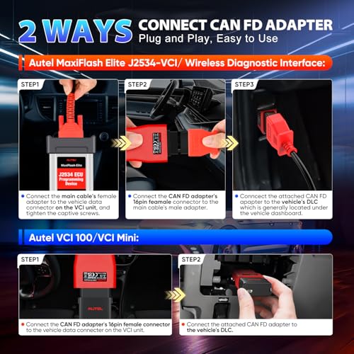 2026 Autel CAN FD Adapter, Support CANFD Protocol for GM 2020+, for Ford 2021+, for FCA Cars 2020+, for Toyota 2020+, etc., Work with Autel OBD2 Scanner MK808S MX808S MaxiSys Elite MK908 MS908 MS906BT - Image 7