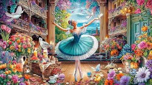 Puzzle de ballet de 1000 piezas en cartón reciclado de alta resistencia de 75x50cm