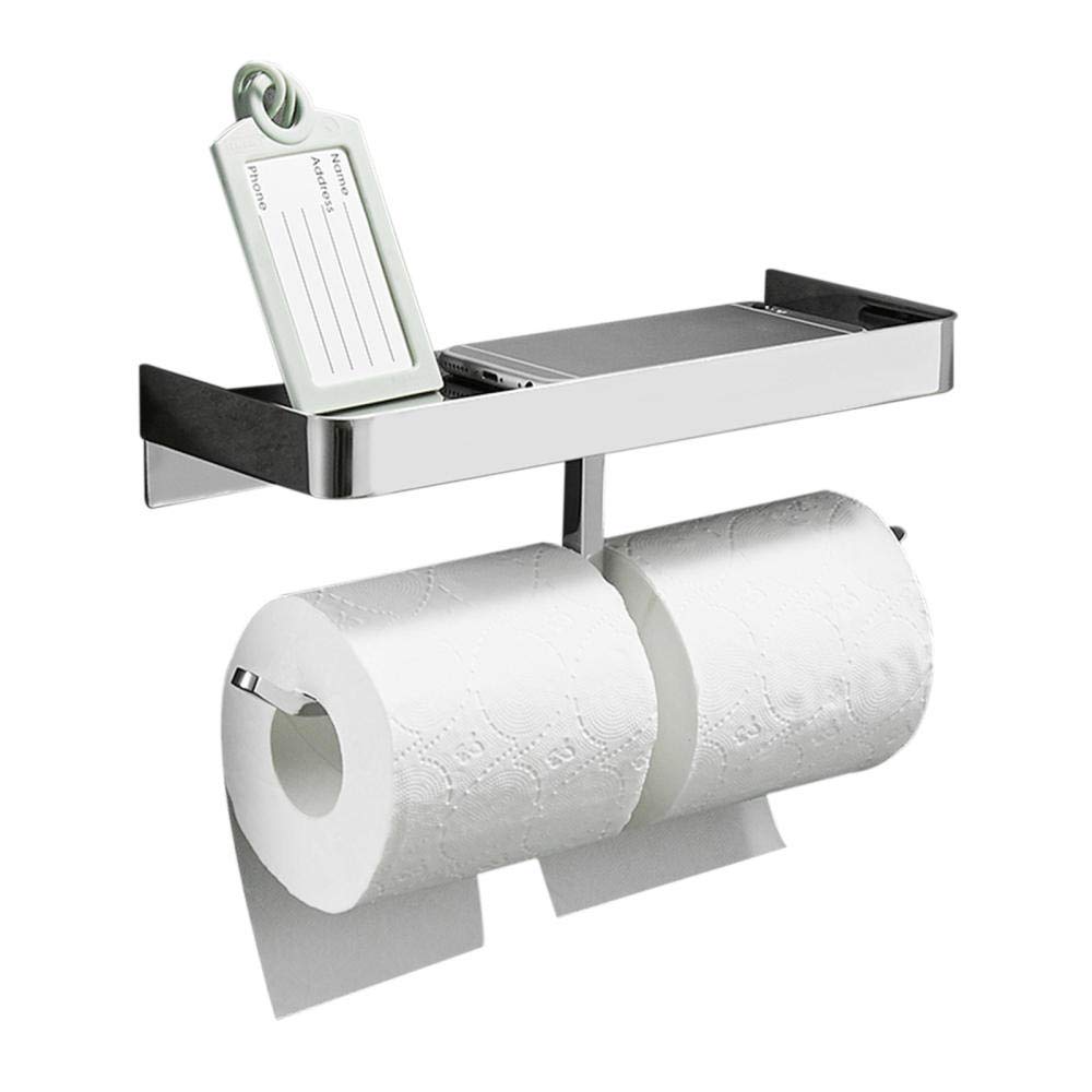 Porta Carta Igienica Autoadesivo 304 Inox - Senza Forare Con 2 Ganci - Foto 8