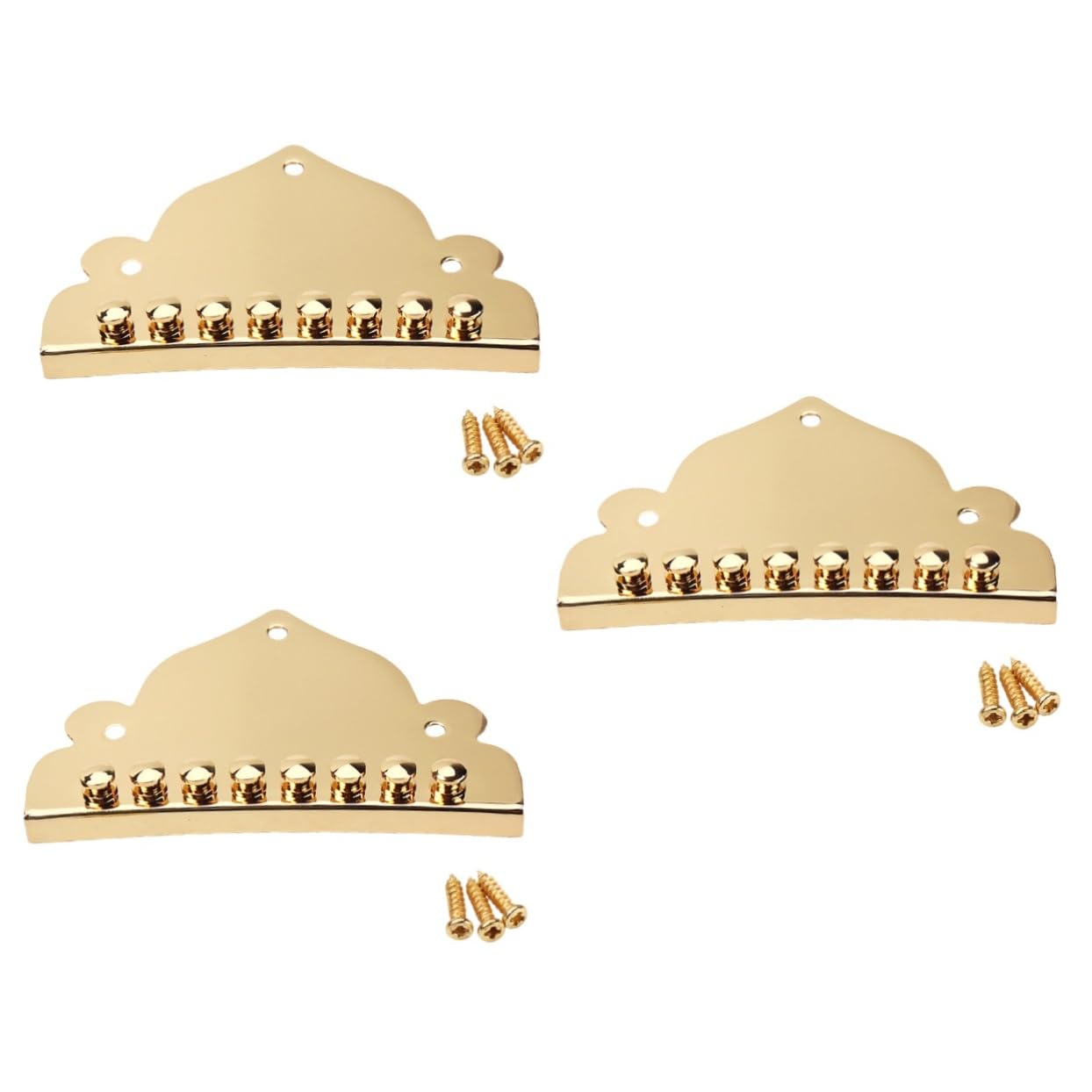 ibasenice 3pièces Mandolin Tailpiece Métal Doré Pour Guitare à Cordes Accessoire Améliorant Style De Votre Mandoline