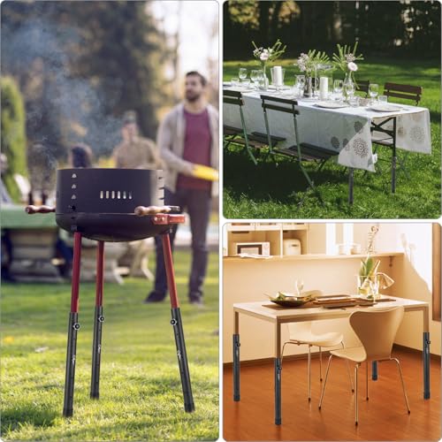 Rallonge de pied de table réglable QWORK en acier durable pour table pliante x4 - 8