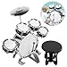 Drum Toy, Kids Drum Set Stimuler la créativité des enfants Kit de batterie, pour bébé débutant(586-104 black)