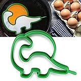 AKOAK Cute Funny Reusable Non Stick Silicone Dinosaur Fried Egg Shaper Mold Egg Ring Pancake Breakfast Essential Kitchen Gadget Cooking Tool