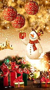 Honger Imported Polyester Beautiful Decorative Christmas Print || 1 Pecs Curtain || Christmas Snowman Print || 7 Feet Door Curtain