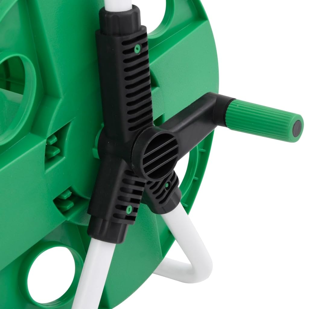Enrouleur de tuyau autoportant en acier galvanisé pour tuyau d'arrosage de 45 m 1/2" avec manivelle, raccord sans pliage, peu encombrant et mobile pour jardin, terrasse, balcon