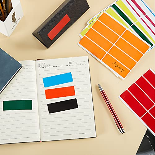 640 Pieces Rectangular Color Coding Label Stickers 3 X 1 Inch Color-Code Labels Adhesive Colored Rectangle Label Self-Adhesive Stickers For Office School Supplies (Multicolor) #TOP6