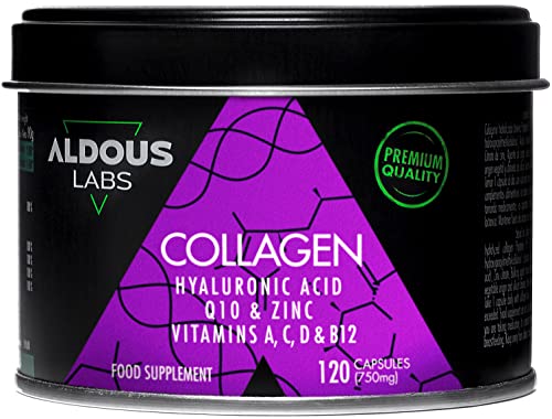 120 Kollagen Kapseln Hochdosiert mit Hyaluronsäure + Coenzym Q10 + Vitamin C, A, D und B12 + Zink | Premium Kollagen Komplex | Haut Vitamine - Gelenke | Kollagen Hydrolysat | Hergestellt in EU Cover