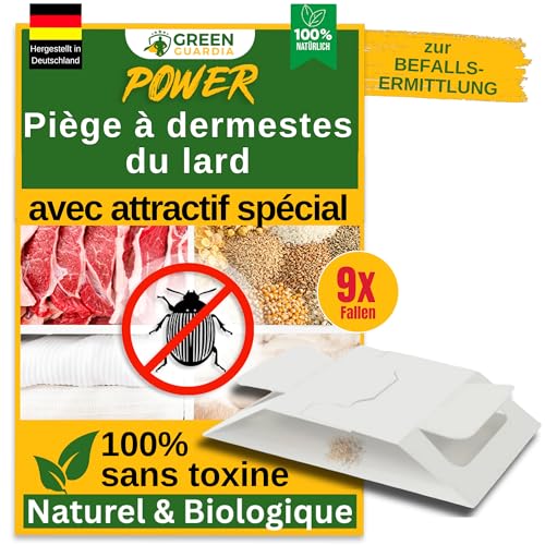 GREEN GUARDIA Trampa para escarabajos de tocino con material especial - 9 trampas para escarabajos de tocino, respetuoso con el medio ambiente, trampa libre de productos químicos con fuerte superficie