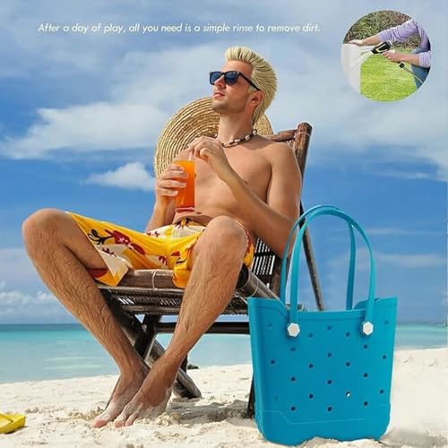 Rubber Tote Bag Beach Bag Waterproof Travel Bags Washable Tote Portable Open Handbag for Sports Beach Boat Outdoor3