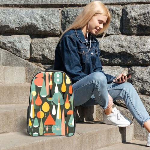 Sac à dos transparent noir multi-poches au design rétro moderne du milieu du siècle