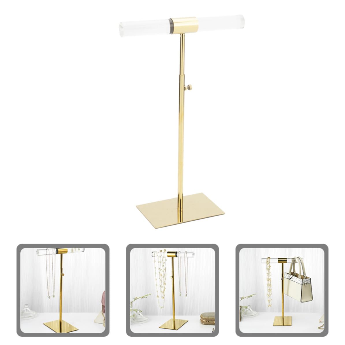 Soporte de Joyas Ajustable Base Estable Organizador Multifuncional para Collares Pulseras y Bufandas Exhibidor Desmontable para Uso Hogar y Tienda