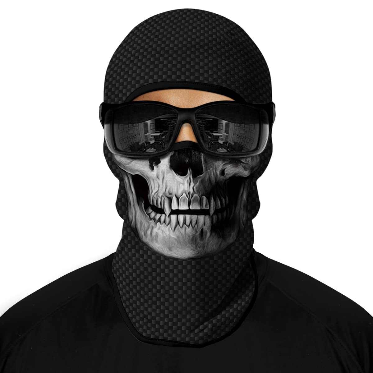 3D Balaclava Ski Mask Motorcycle Full Face Mask Outdoor Tactical Hood Headwear Mask Ghosts Skull Mask Men Women for Halloween