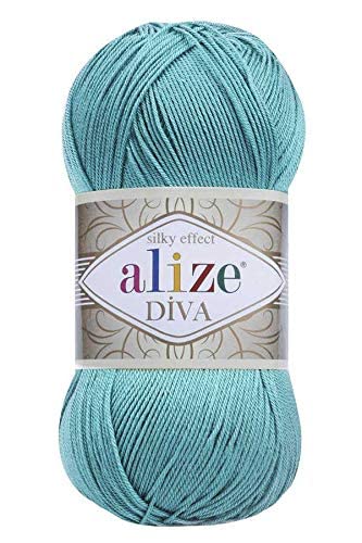 4 Balls Hand Knitting Yarn 100% Microfiber Acrylic Yarn Alize Diva Silk Effect Thread Crochet Art Lace Craft Lot Of 4 Skeins 400Gr 1532Yds (376) #TOP1
