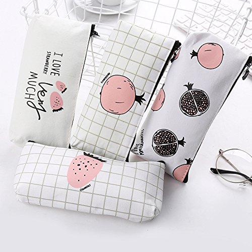 4 pieza Lienzo Maquillaje Lápiz lápiz schreibwaren funda caso pastoralen estuche lápiz carpeta con cremallera