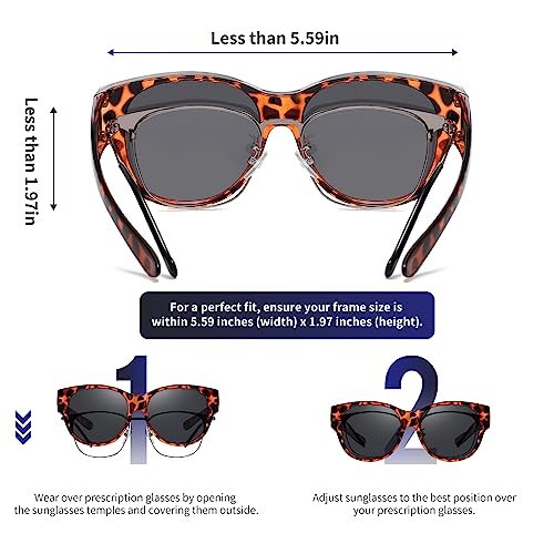 Image of GEGURI Polarized Sunglasses Fit Over Glasses for Men Women, Oversized Square Sun Glasses UV400 Protection Shades