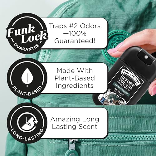 Image of Poo-Pourri Cypress Woods Pocket Sprayer Before-You-Go Toilet Spray - Instantly Trap Bathroom Odor - Plant Based Ingredients & Essential Oils - No synthetic fragrance - Cypress, Pine, Fresh Air Scent