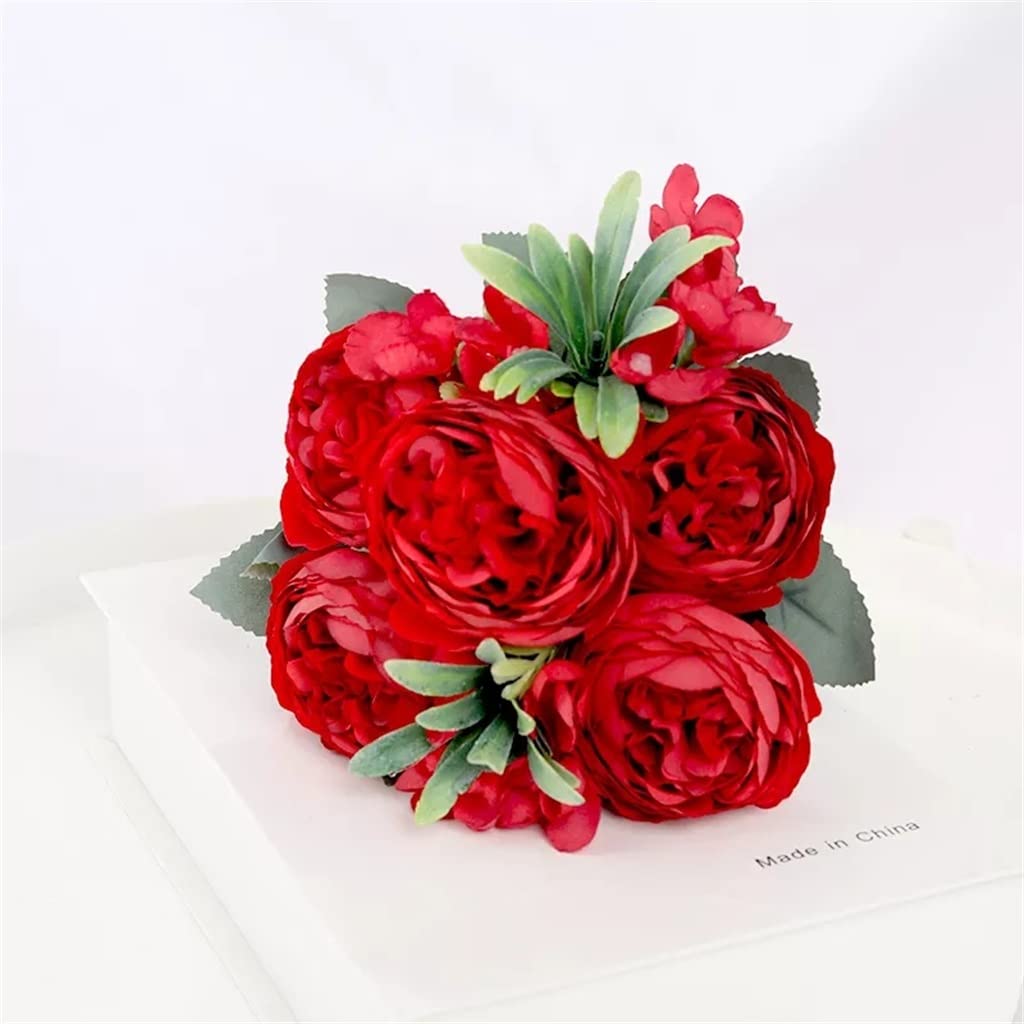 XDLEDMKIZ 30cm Rose Silk Peony Artificial Flower Pink Living Room Garden Wedding Decoration Fake Flowers Interesting