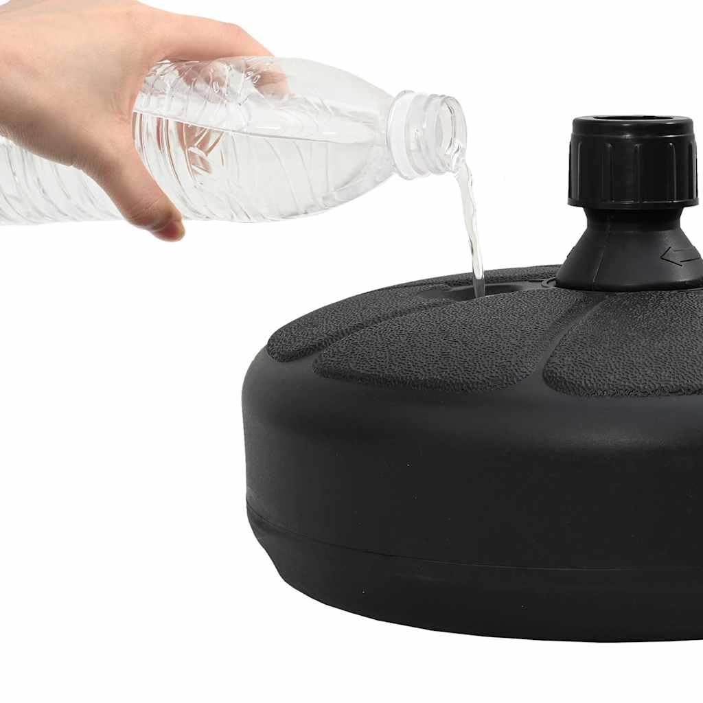 VidaXL Base Per Ombrellone A Ventaglio 4 Pezzi – Supporto Portatile Riempibile Con Sabbia O Acqua, Stabile E Resistente, In Plastica Nera
