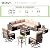 Aoxun 10 Pieces Patio Furniture Set Wicker Rattan Outdoor Furniture with Fire Pit Table Patio Sectional Sofa with Swivel Rocking Chairs for Deck, Backyard and Garden (10 Piece, Beige)