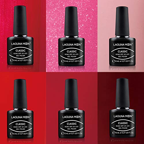 Lagunamoon UV-nagellak, UV-LED 6 kleuren set voor nageldesign gel polish soak off gel nagellak - Image 5