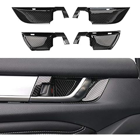 Ramecar ABS Interior Door Handle Decoration Cover Door Bowl Trim for Honda Accord 2018 2019 2020 (Carbon Fiber Grain) Cover