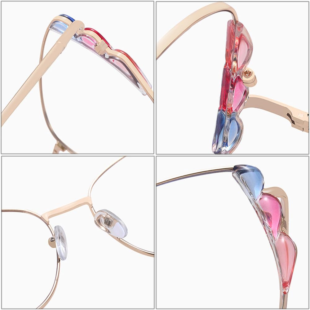 Retro metalowe kocie oko damskie okulary ramka przezroczyste okulary męskie ramka z zawiasem sprężynowym