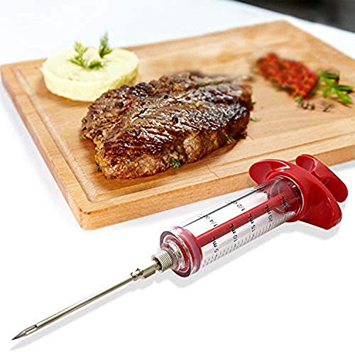 Seringue de Cuisson / Seringue à Viande, Seringue d'assaisonnement à Viande, Seringue à Marinade, Outil de Cuisine en Acier Inoxydable