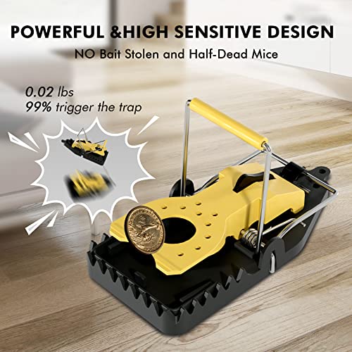Ssx Mouse Trap Rat Traps Indoor - Small Reusable Powerful Mouse Traps With Bait Cup & Powerful Bites - Effectively Lures Catches Mice Chipmunks Squirrels - Mice Traps For House Indoor Outdoor(12-Pack) #TOP2
