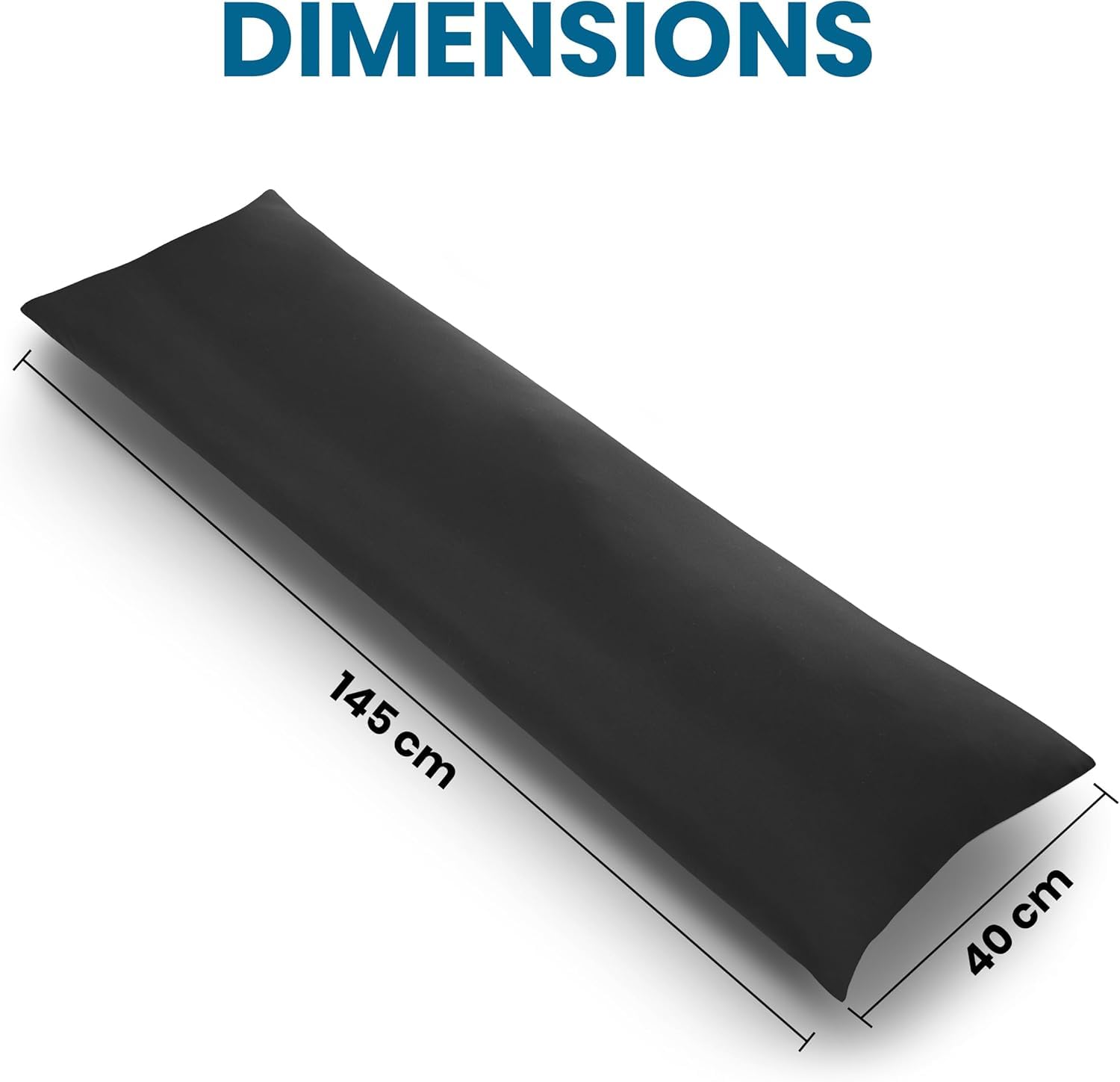 Utopia Bedding Cuscino per Dormire laterale 40x145 cm, Cuscino Lungo Per Gravidanza e Sostenere la Maternità, Cuscini Corpo (Nero)