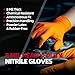 Jointown Basic Heavy Duty Nitrile Gloves, Mechanic Gloves 8 Mil Nitrile Disposable, with Raised Diamond Texture, Case of 100, Orange, Medium