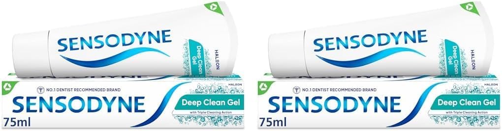 Sensitive Toothpaste Daily Care Deep Clean Gel, Packaging May Vary, 75 ml (Pack of 2)