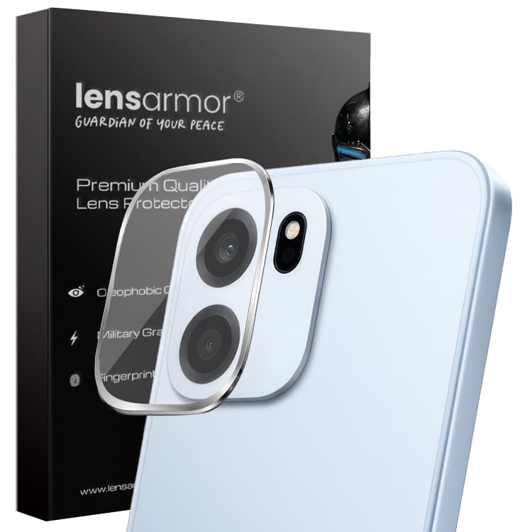 Image of Lensarmor Compatible with OnePlus Nord CE6 Silver Camera Lens Protector (1 Pack) - Premium 9H Tempered Glass, Military-Grade Protection, Ultra-Clear Transparency & Case-Friendly Design