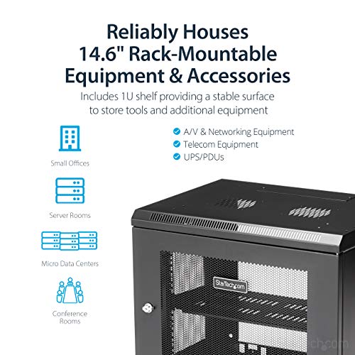 StarTech.com Armoire Réseau Murale 9U à 2 Montants avec Étagère 1U Baie Serveur Murale 19 pour DonnéesRéseauAVÉlectroniqueÉquipement IT Petite Armoire Rack Ventilée Neuf - vue 7