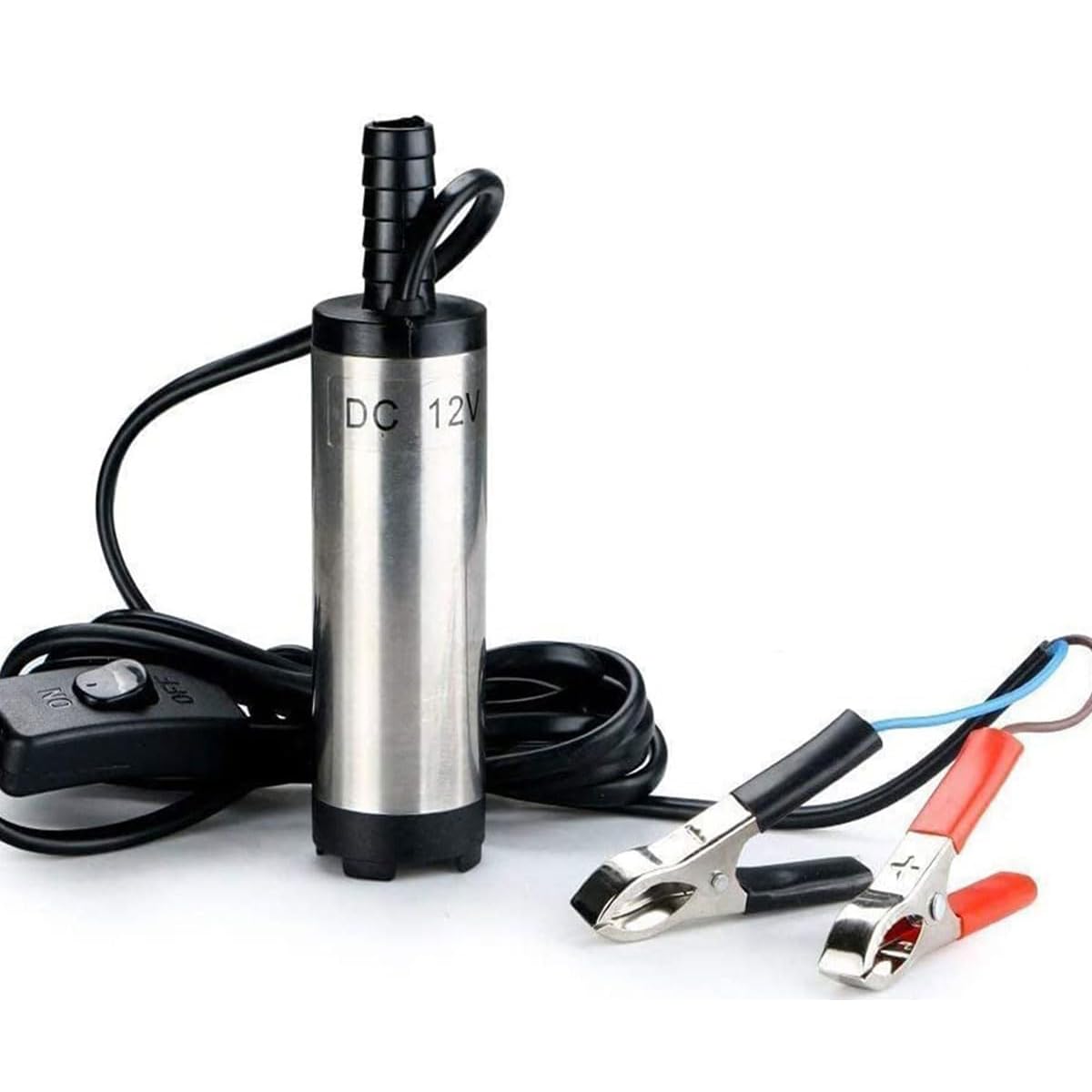 12V Submersible Diesel Fuel Pump with Filter Mesh and 3M Hose Electric Syphon Pump for Car Truck Camper Caravan Motorhome Boat Mini Water Transfer Pump (12V Clip-3M)